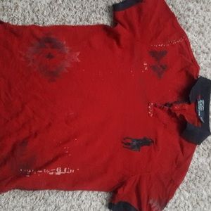 Ralph Lauren men polo shirt red and black